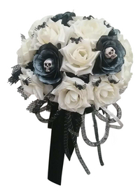 Bouquet de roses noires et blanches