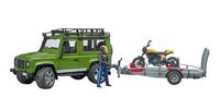 Bruder 4x4 Land Rover Defender & trailer Ducati motor