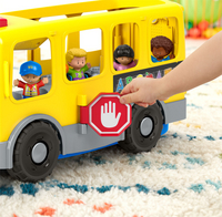 Fisher-Price jouet à tirer Little People Grand bus scolaire jaune-Image 2