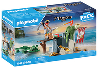 PLAYMOBIL Pirates Starter Packs Piraat met alligator 71473-Vooraanzicht