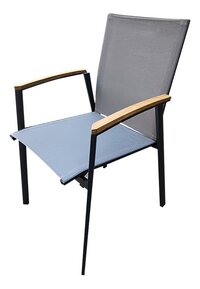 Ocean chaise de jardin Bondi anthracite/gris avec teck