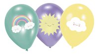Ballon Rainbow & Cloud - 6 stuks