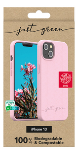 bigben coque Just Green pour iPhone 13 rose-Avant