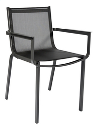 Arcane chaise de jardin Oslo avec accoudoirs noir