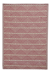 Tapis d'extérieur zigzag L 180 x Lg 120 cm rose