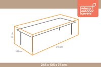 Outdoor Covers beschermhoes voor tuintafel polyester L 245 x B 105 x H 75 cm-product 3d drawing
