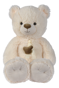 Nicotoy peluche ours avec ruban 55 cm crème
