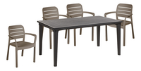 Keter tuinset Futura/Tisara grafietgrijs/cappuccino - 4 stoelen