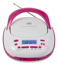 Nikkei draagbare radio/cd-speler NPRC56PK wit/roze