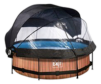 EXIT zwembad met overkapping en zonnedak Ø 3 x 0,76 m Wood-Vooraanzicht