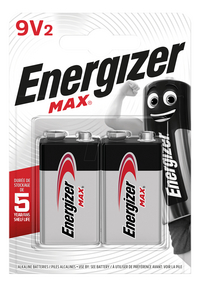 Energizer Max pile 9V - 2 pièces