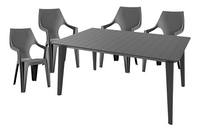 Keter tuinset Lima/Dante graphite - 4 stoelen
