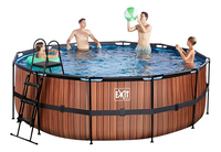 EXIT piscine avec filtre à cartouche Ø 4,27 x H 1,22 m Wood-Image 1