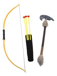 Armes factices d'Indien - arc à flèches et tomahawk