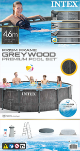 Intex piscine Prism Frame Pool Greywood Ø 457 x H 122 cm-Détail de l'article