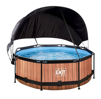 EXIT piscine avec dôme pare-soleil Ø 2,44 x H 0,76 m Wood