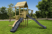 BnB Wood schommel Perk Adventure met 2 antraciete glijbanen-Afbeelding 3