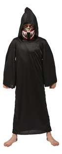 Verkleedpak zwart kleed met Sound Reactive masker maat 128-Afbeelding 1