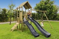 BnB Wood schommel Perk Adventure met 2 antraciete glijbanen-Afbeelding 2