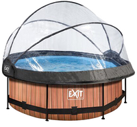 EXIT zwembad met overkapping Ø 2,44 x H 0,76 m Wood-Vooraanzicht