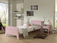 Vipack bed Wynnie roze + nachtkastje-Afbeelding 1