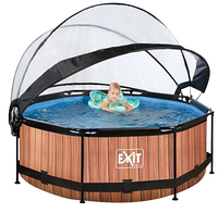 EXIT piscine avec coupole Ø 2,44 x H 0,76 m Wood-Image 1