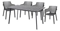 Keter tuinset Metalea/Elisa Black/grafietgrijs - 4 stoelen