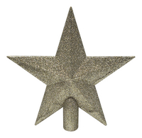 Kerstpiek ster met glitter goud