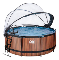 EXIT piscine avec coupole et pompe à chaleur Ø 3,6 x H 1,22 m Wood-Détail de l'article