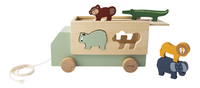 Trixie trekspeelgoed/vormsorteerder houten vrachtwagen dieren