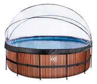 EXIT piscine avec coupole et pompe à chaleur Ø 4,5 x H 1,22 m Wood-Détail de l'article