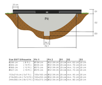 EXIT inbouwtrampoline met veiligheidsnet Silhouette Ground L 3,66 x B 2,44 m zwart-Artikeldetail