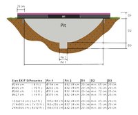 EXIT inbouwtrampoline met veiligheidsnet Silhouette Ground L 3,66 x B 2,44 m roze-Artikeldetail