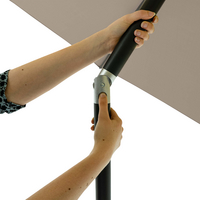 Madison parasol en aluminium Mykanos Ø 2,5 m taupe-Image 2