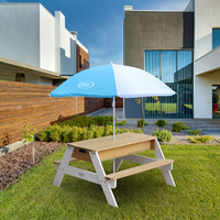 AXI kinderpicknicktafel met parasol Nick Sand & Water naturel-Afbeelding 1