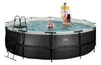 EXIT piscine avec filtre à sable Ø 4,88 x H 1,22 m Black Leather-Image 1