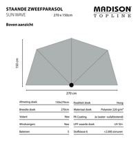 Madison balkonparasol Sun Wave 1,5 x 3 m taupe-Artikeldetail