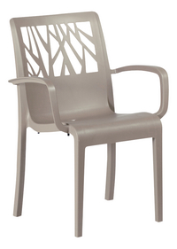 Grosfillex chaise de jardin Vegetal beige-Côté gauche