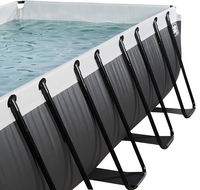 EXIT piscine avec coupole et pompe à chaleur L 4 x Lg 2 x H 1,22 m Black Leather-Image 1