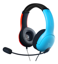 PDP LVL40 Stereo Gaming Headset Nintendo Switch rood/blauw-commercieel beeld