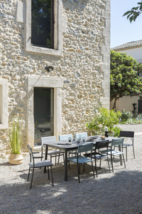 Lafuma ensemble de jardin Oron aspect béton extensible - 6 chaises beige-Image 3
