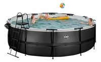 EXIT piscine avec coupole et pompe à chaleur Ø 4,5 x H 1,22 m Black Leather-Image 2