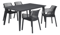 Keter tuinset Lima/Elisa graphite - 4 stoelen
