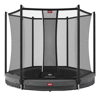 Berg inbouwtrampoline met veiligheidsnet Favorit Inground Ø 3,30 m Grey-Vooraanzicht