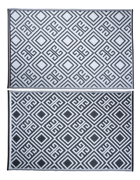 Esschert Design buitentapijt 186 x 120 cm zwart/wit