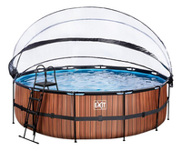 EXIT piscine avec coupole et pompe à chaleur Ø 4,88 x H 1,22 m Wood-Détail de l'article