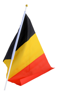 Vlag met stok België-Vooraanzicht