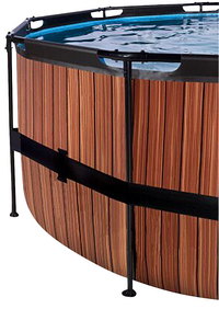 EXIT piscine avec filtre à cartouche Ø 4,5 x H 1,22 m Wood-Détail de l'article