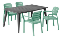Keter tuinset Lima/Tisara graphite/groen - 4 stoelen