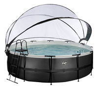 EXIT piscine avec coupole Ø 4,5 x H 1,22 m Black Leather-Avant